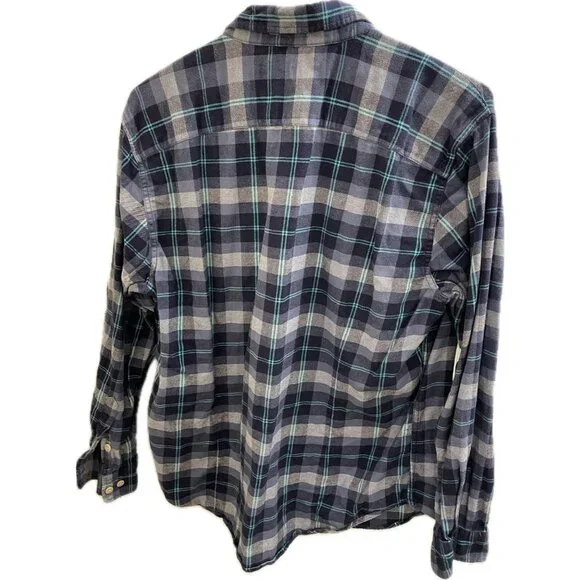 Normal Brand Shirt Mens Large Blue Gray Plaid Button Down Long Sleeve - Picture 2 of 12